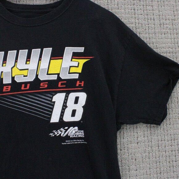 Joe Gibbs Racing Shirt Mens XL Black Kyle Busch #18 Graphic Logo Cotton Rare - Picture 3 of 9